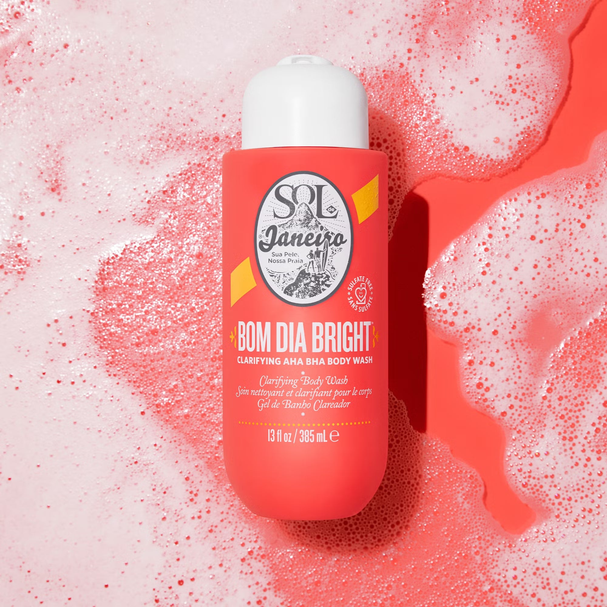 Gel corporal purificador con AHA BHA Bom Dia Bright de Sol de Janeiro (385ml)