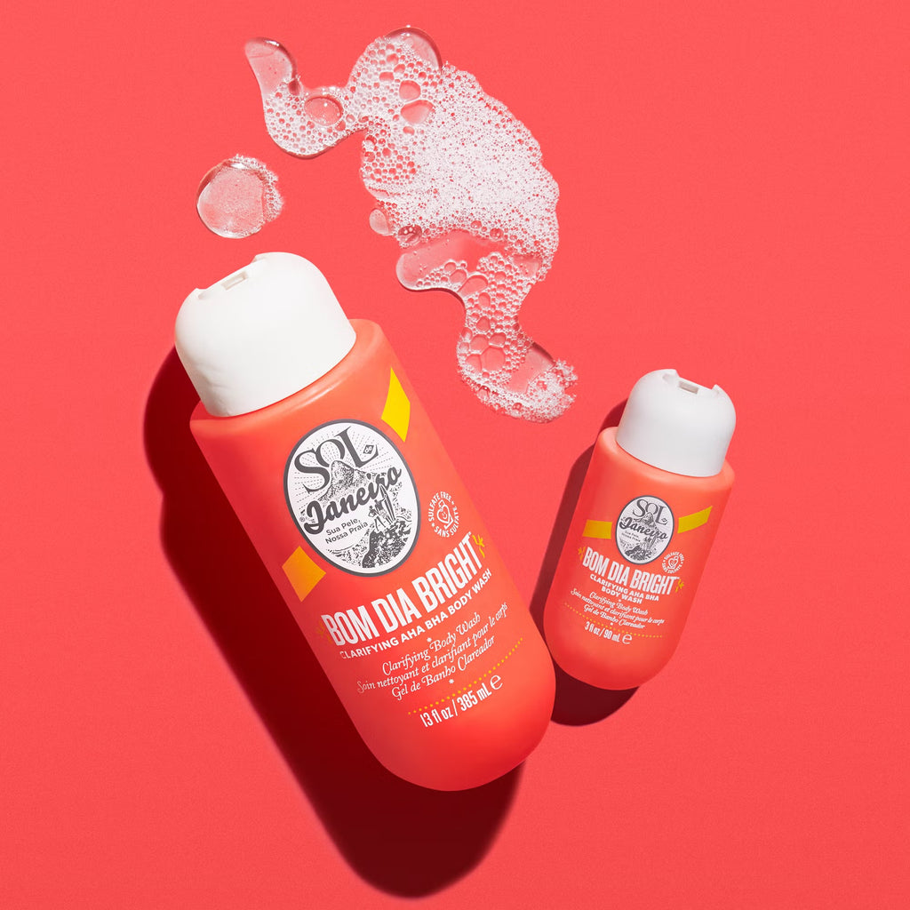 Gel corporal purificador con AHA BHA Bom Dia Bright de Sol de Janeiro (385ml)