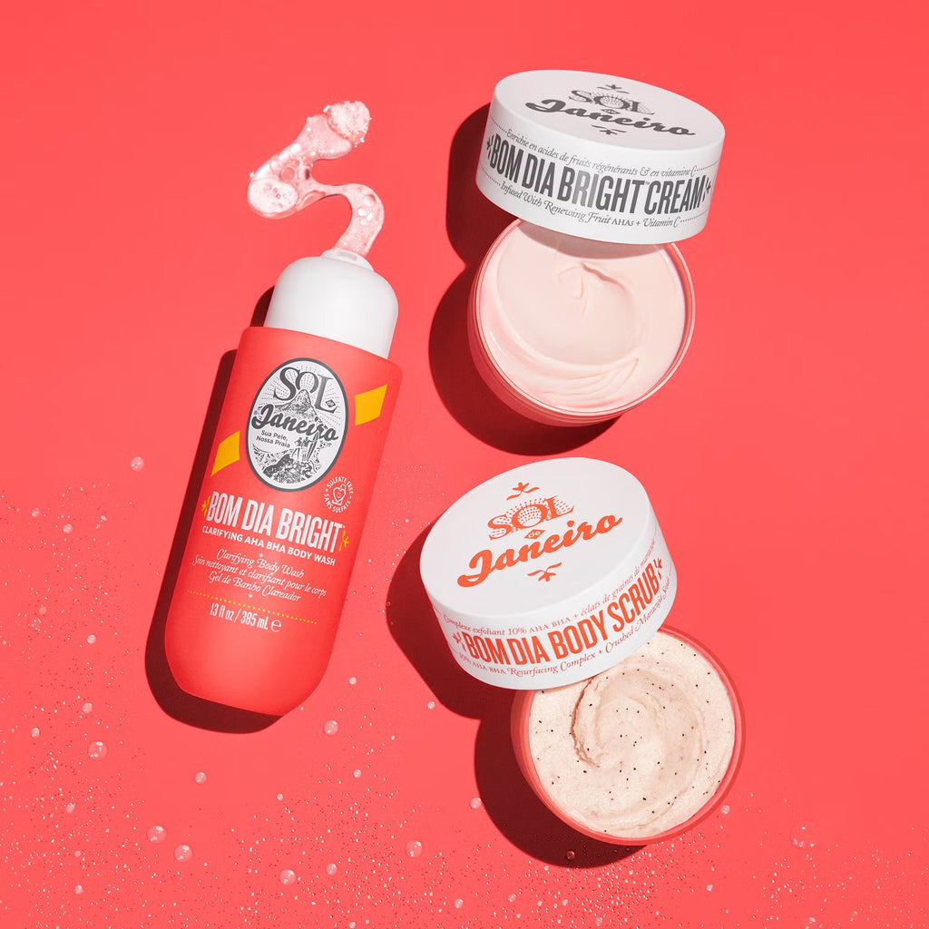 Gel corporal purificador con AHA BHA Bom Dia Bright de Sol de Janeiro (385ml)